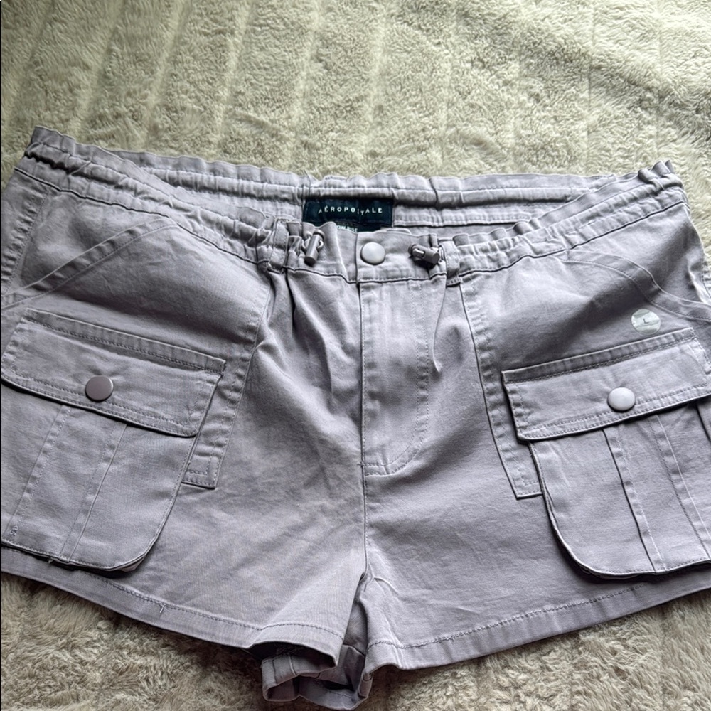 Aeropostale Gray Cargo Shorts Relaxed Fit